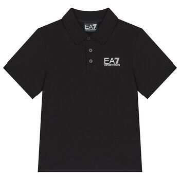 Boys Black Logo Polo Shirt