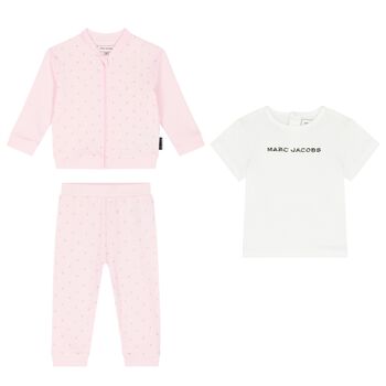 Younger Girls Pink Logo Tracksuit Set