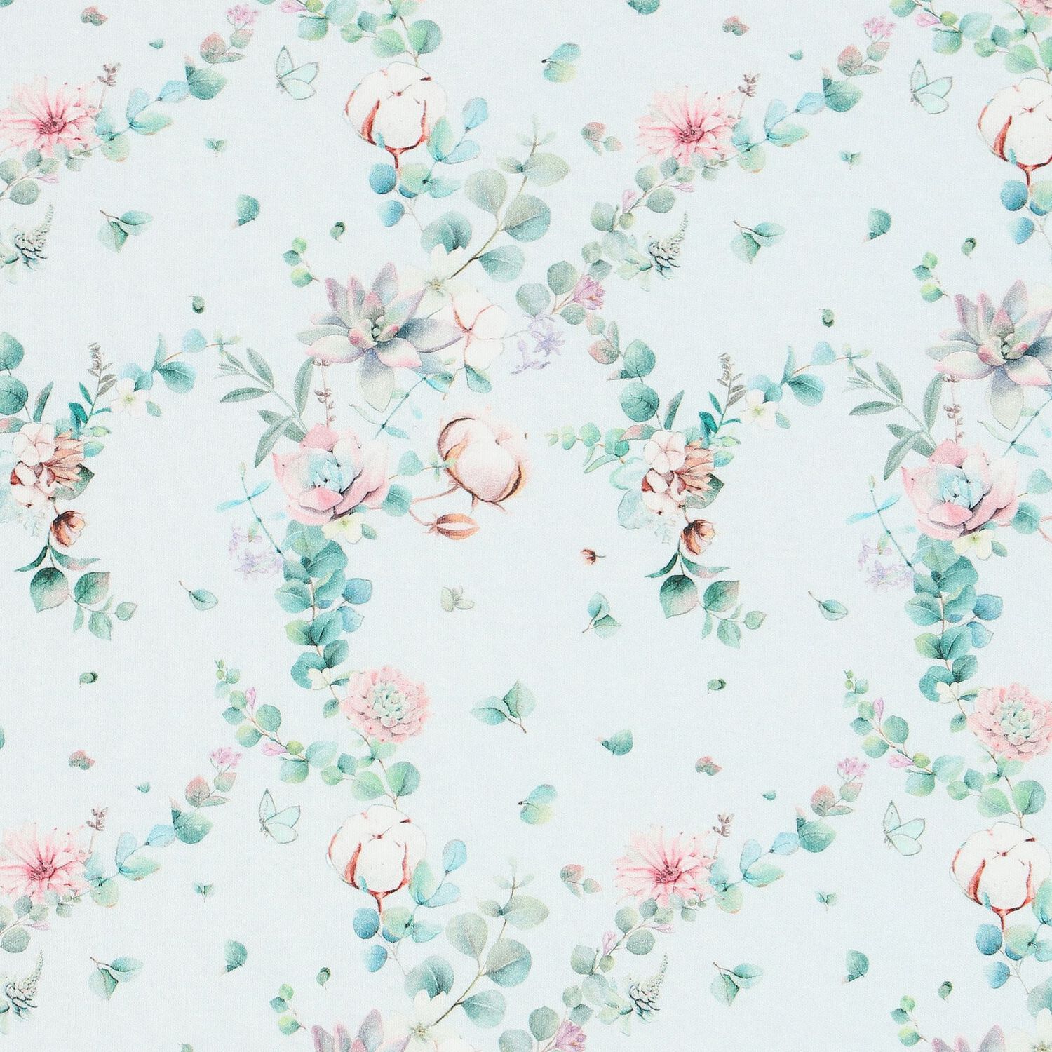 بطانية بنات بطبعة الزهور باللون الأزرق, 1, hi-res