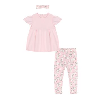Baby Girls Pink Teddy Bear Leggings Set