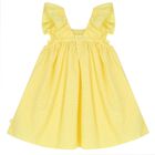 Girls Yellow Broderie Anglaise Dress, 1, hi-res