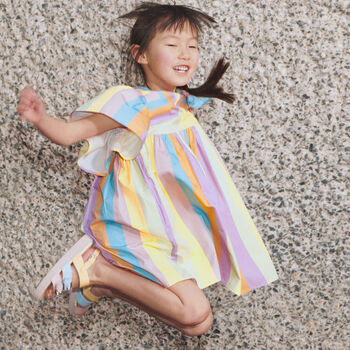 Girls Multi-Colored Striped Dress