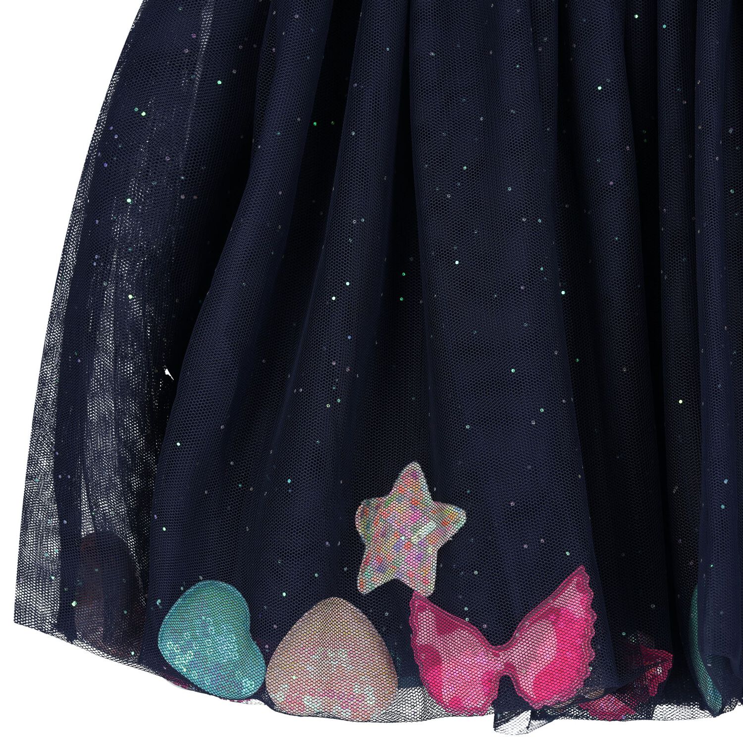 Girls Navy Blue Layered Tulle Skirt, 1, hi-res image number null