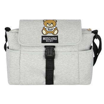 Grey Teddy Bear Logo Baby Changing Bag