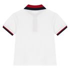 قميص بولو مخطط أبيض للأولاد الصغار, 2, hi-res