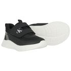 Black Mesh Logo Trainers, 1, hi-res