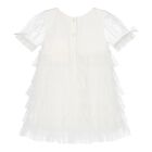 طقم فستان تول مزين للبنات باللون الأبيض, 1, hi-res