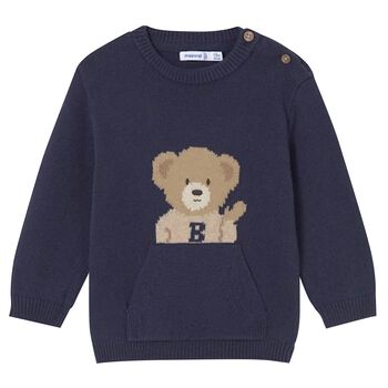 Younger Boys Navy Blue Knitted Jumper