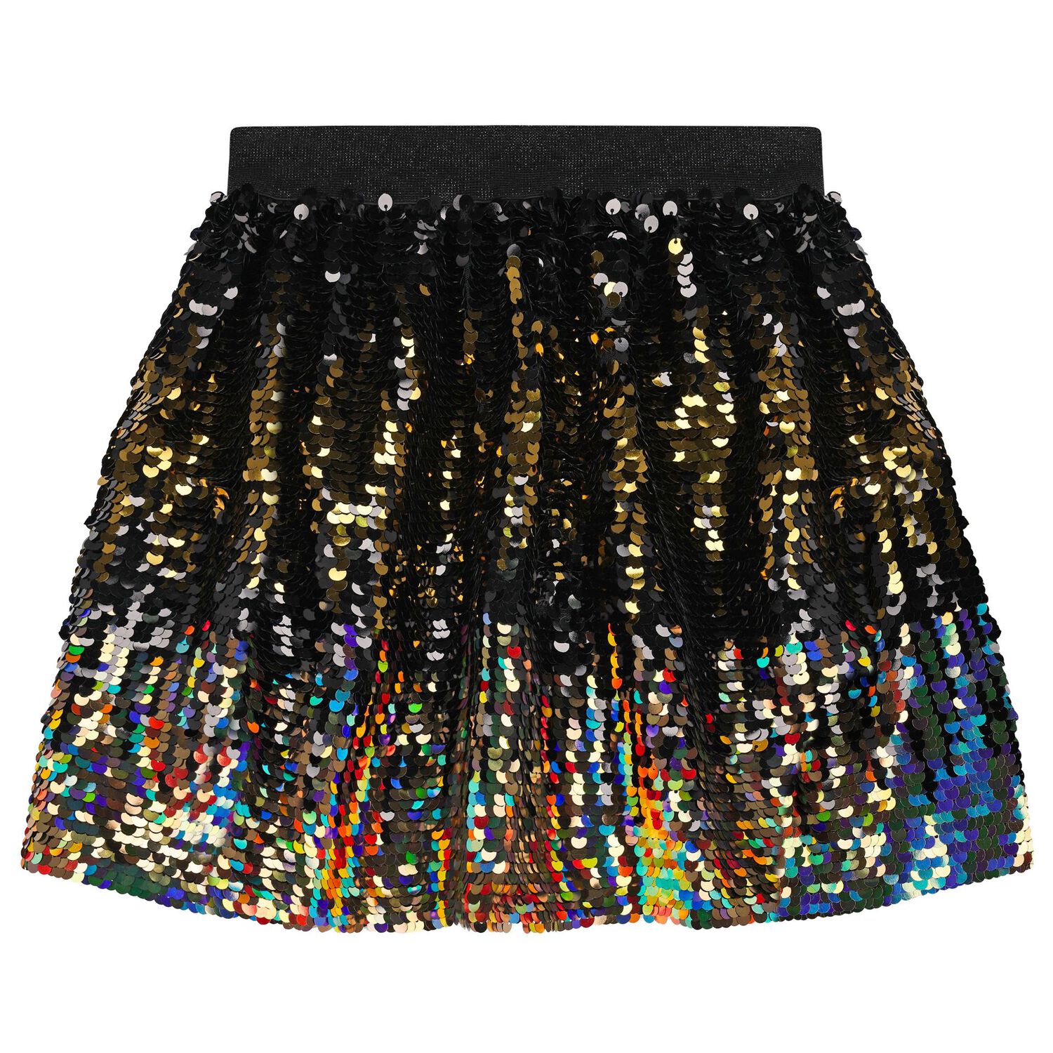 Girls Black & Gold Sequin Skirt, 1, hi-res image number null