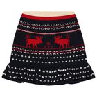 تنورة محبوكة باللون الكحلى للبنات, 1, hi-res