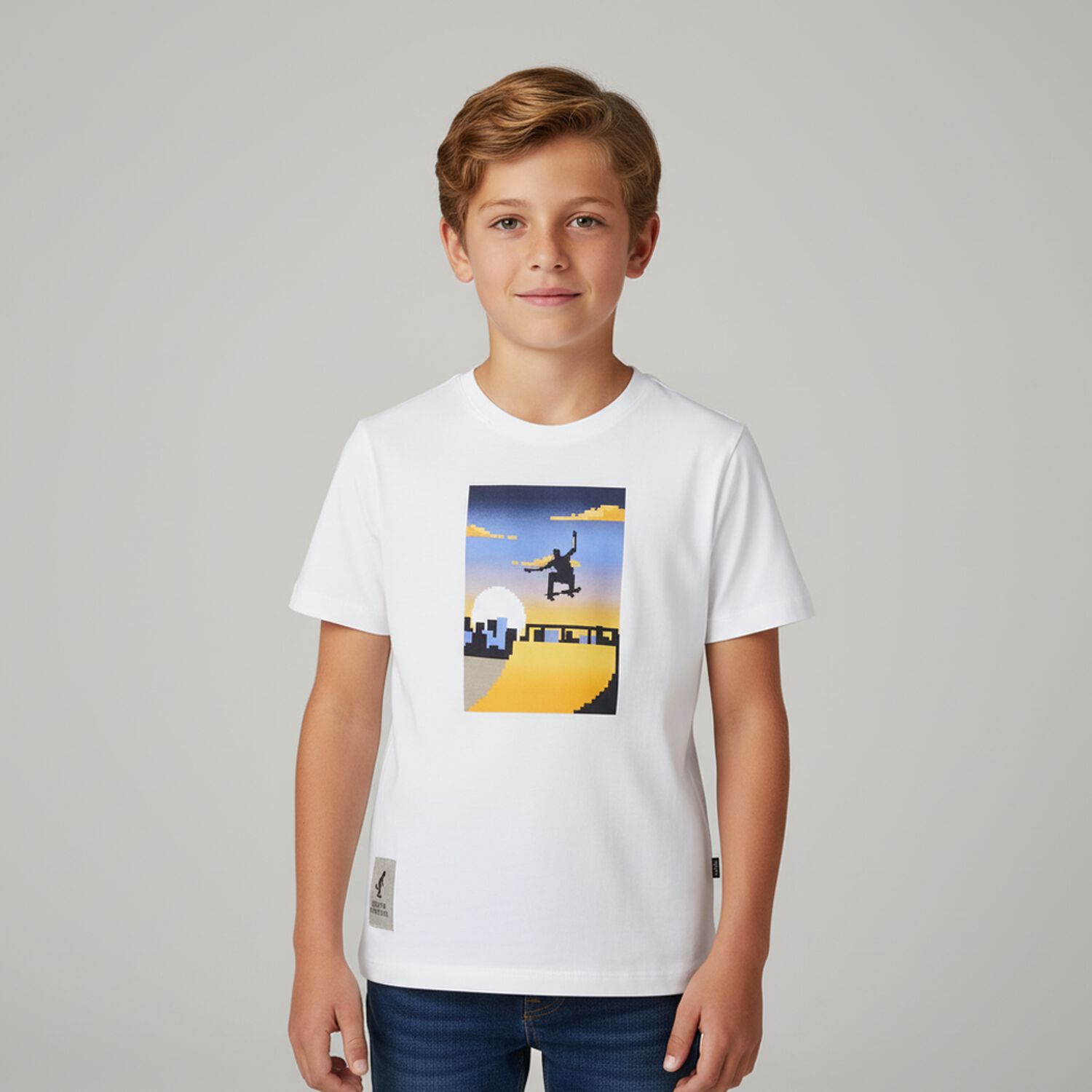 Boys White T-Shirt, 1, hi-res