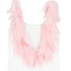 Girls White & Pink Petal Swimsuit, 1, hi-res