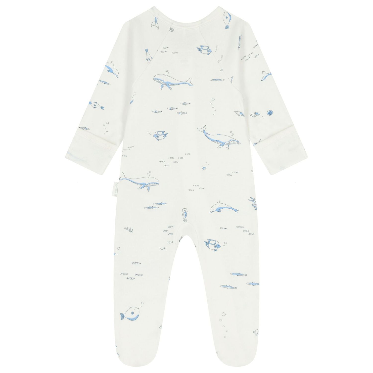 Baby Boys White & Blue Babygrows ( 4 Pack ), 5, hi-res image number null