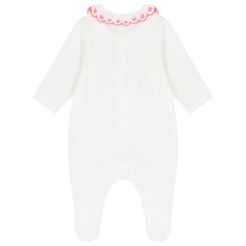 Baby Girls Ivory Floral Babygrow