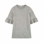 Girls Grey Jersey Dress, 1, hi-res