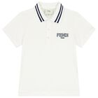 تيشيرت بولو أولاد بالشعار باللون العاجى, 1, hi-res