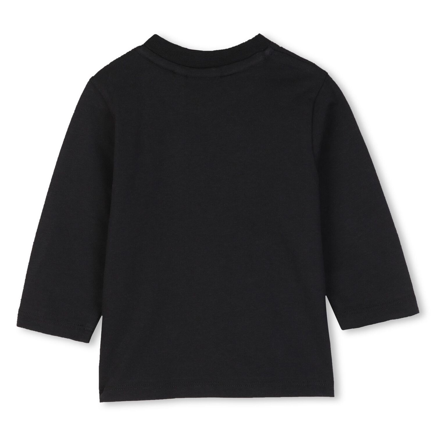 Younger Boys Black Logo Long Sleeve Top, 1, hi-res