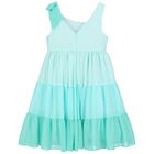 Girls Turquoise Chiffon Dress, 1, hi-res