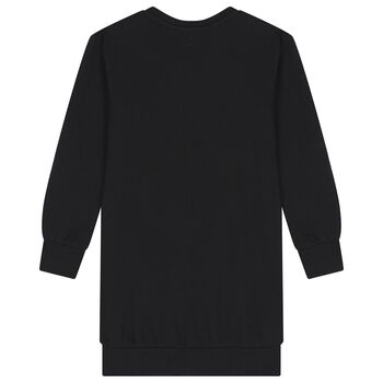 Girls Black Logo Sweatshirt Dress