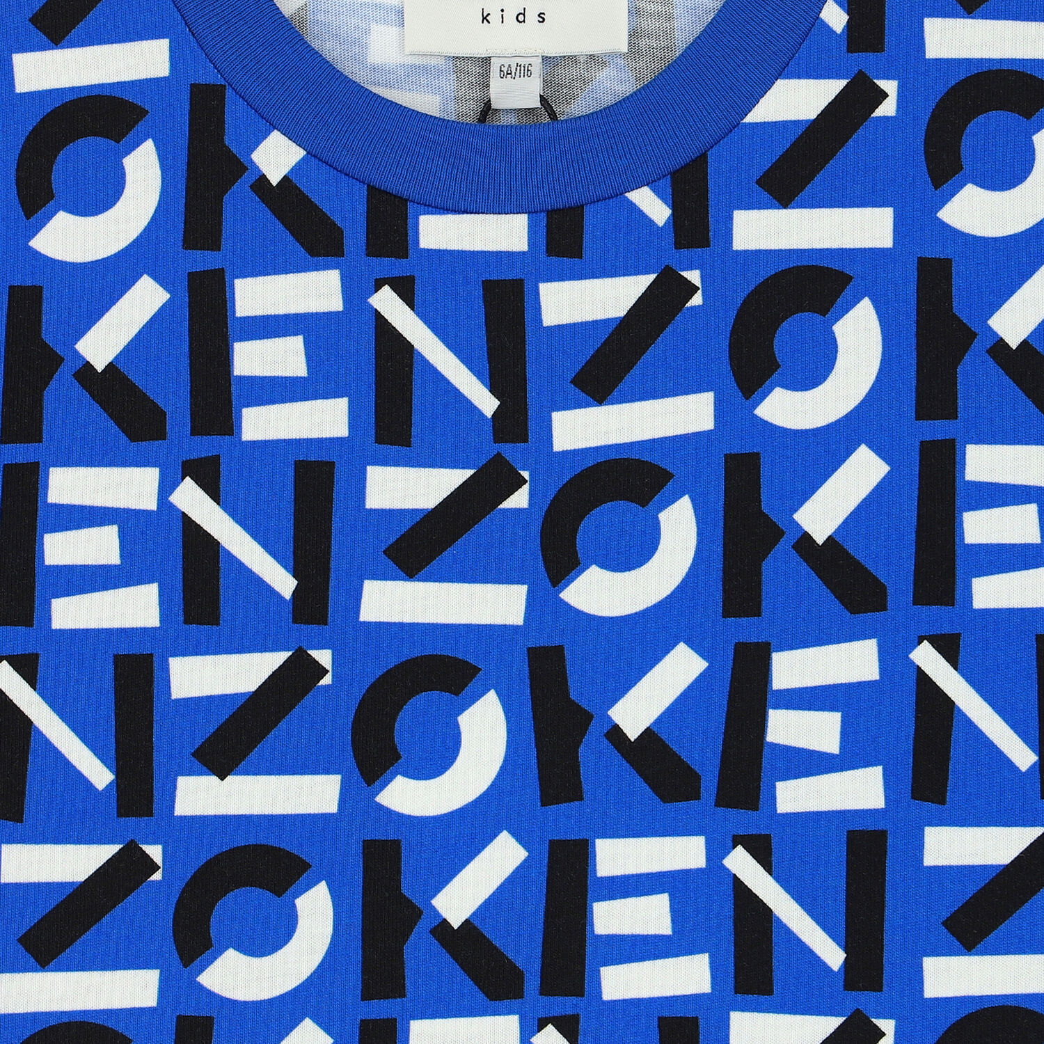 تيشيرت بالشعار باللون الأبيض والأزرق للأولاد, 1, hi-res