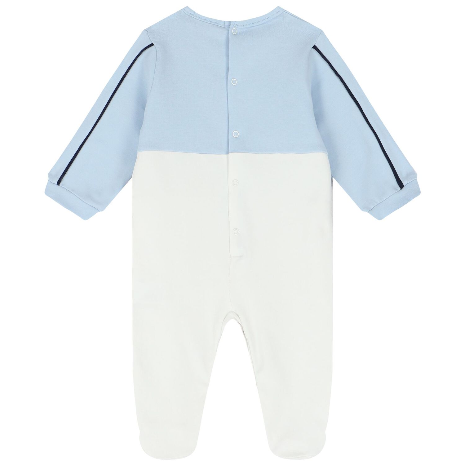 طقم أولاد بالشعار باللون الأزرق والأبيض, 1, hi-res