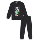 Boys Black Disney Logo Tracksuit, 1, hi-res