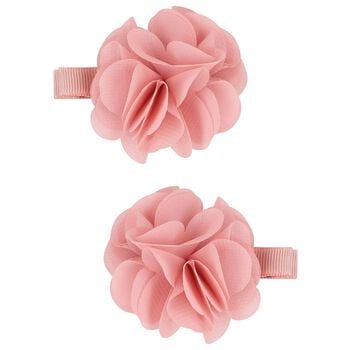 Girls Pink Flower Hairclips ( 2 Pack )