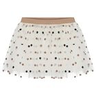 Girls Ivory & Beige Polka Dot Tulle Skirt Set, 2, hi-res