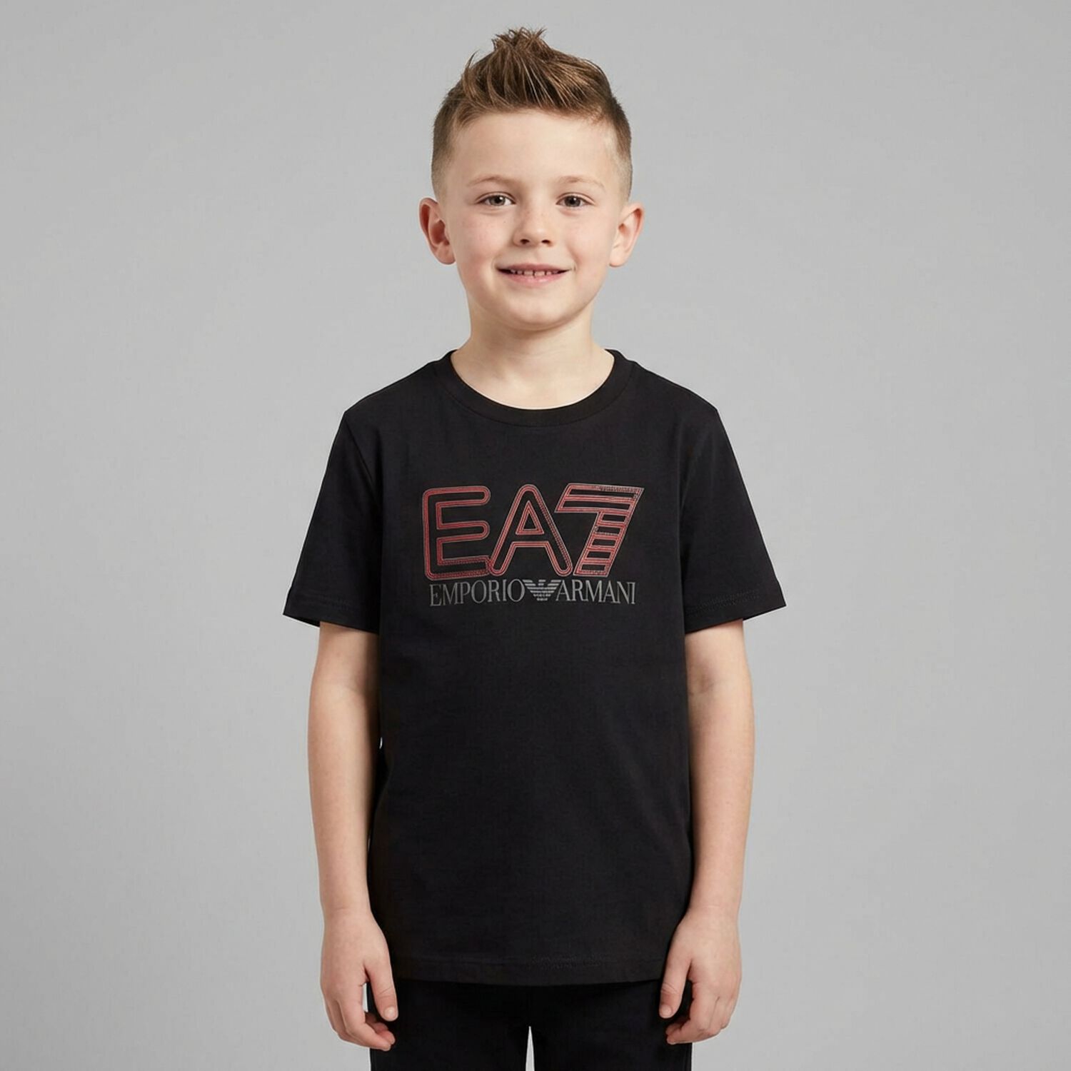 Boys Black Logo T-Shirt, 2, hi-res