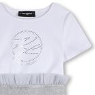 Girls White & Silver Tulle Dress, 1, hi-res