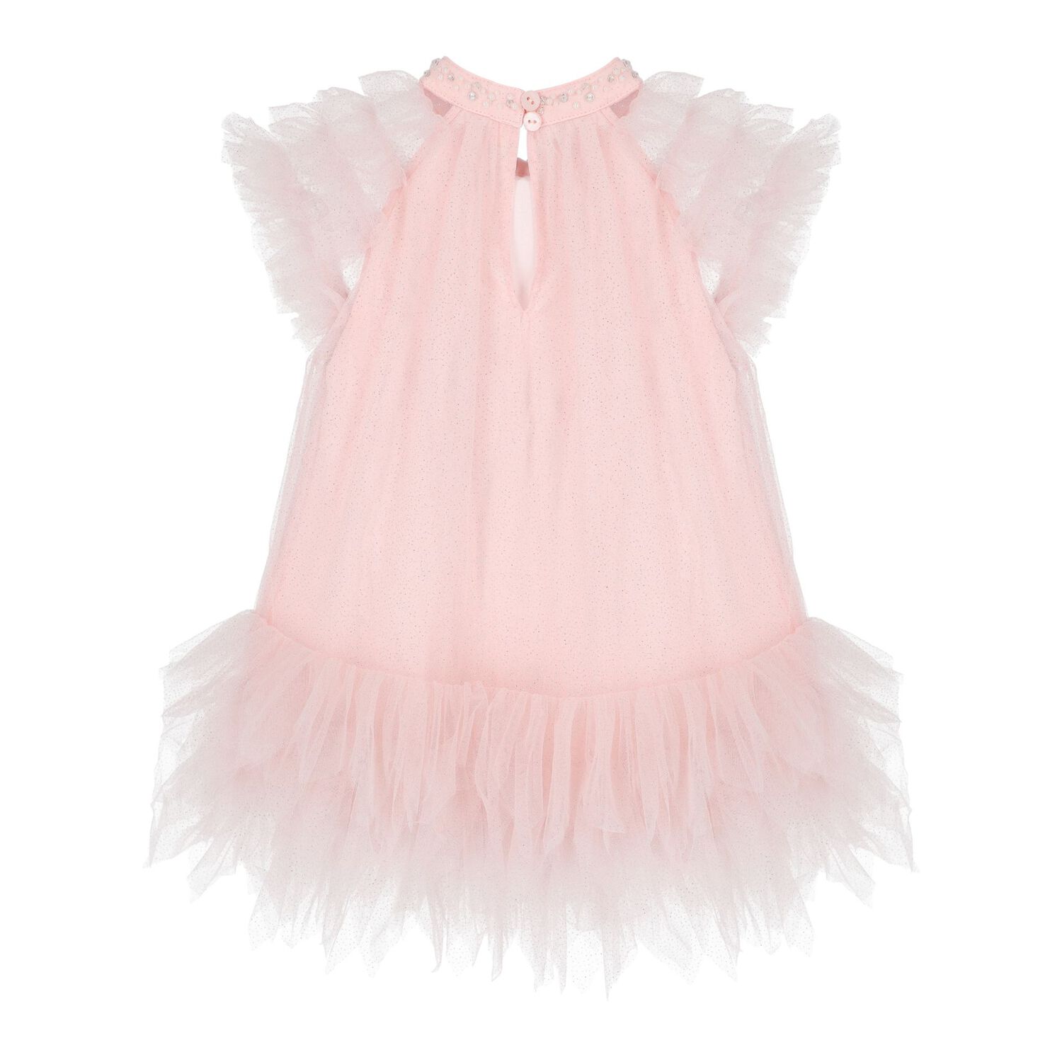 Baby Girls Pink Glitters Tulle Dress Set, 1, hi-res