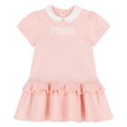 Younger Girls Pink Logo Dress, 1, hi-res