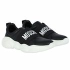 Black Leather Logo Trainers, 2, hi-res
