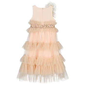 Girls Pink Sequin Tiered Dress