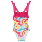 ملابس سباحة بنات بطبعة الزهور باللون الوردي, 1, hi-res