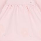 طقم فستان للبنات مزين بورد باللون الوردى , 1, hi-res