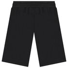 Boys Black Logo Shorts, 1, hi-res