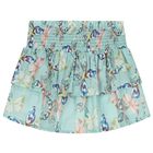 Girls Blue Butterflies Logo Skirt, 2, hi-res