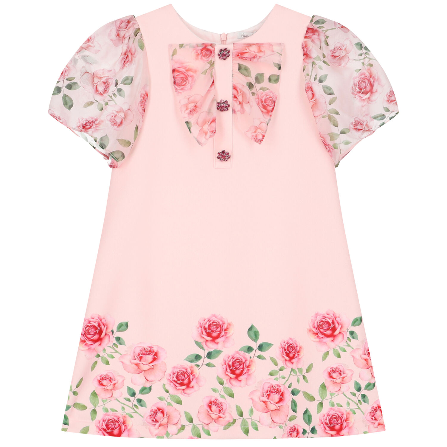 Girls Pink Floral Dress, 1, hi-res