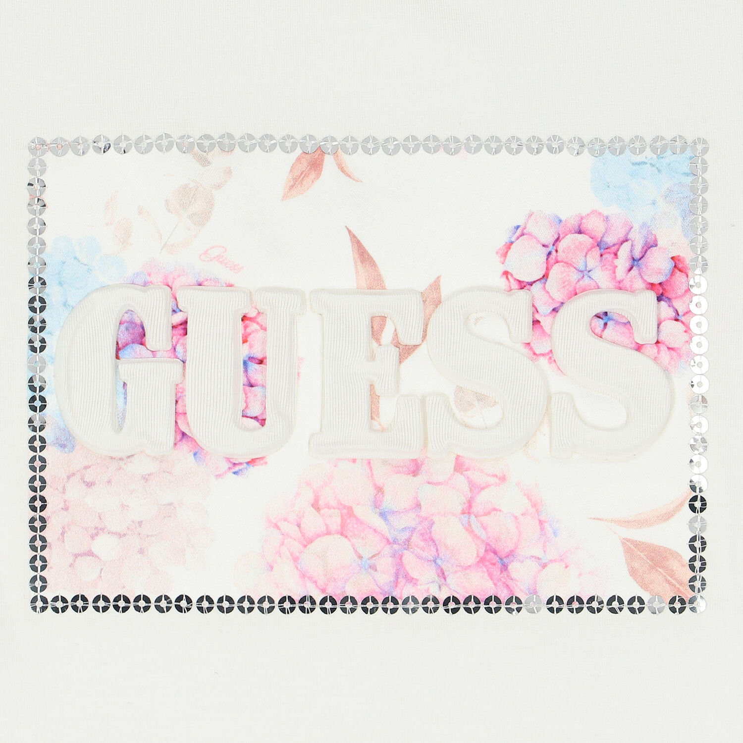 Girls White Floral Logo T-Shirt, 1, hi-res