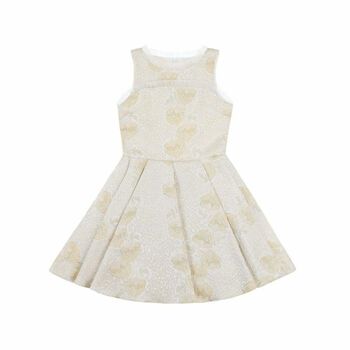 Older Girls Gold Brocade Dress