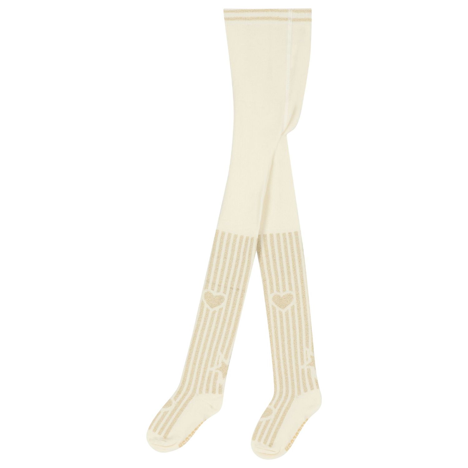 Girls Ivory & Gold Tights, 1, hi-res