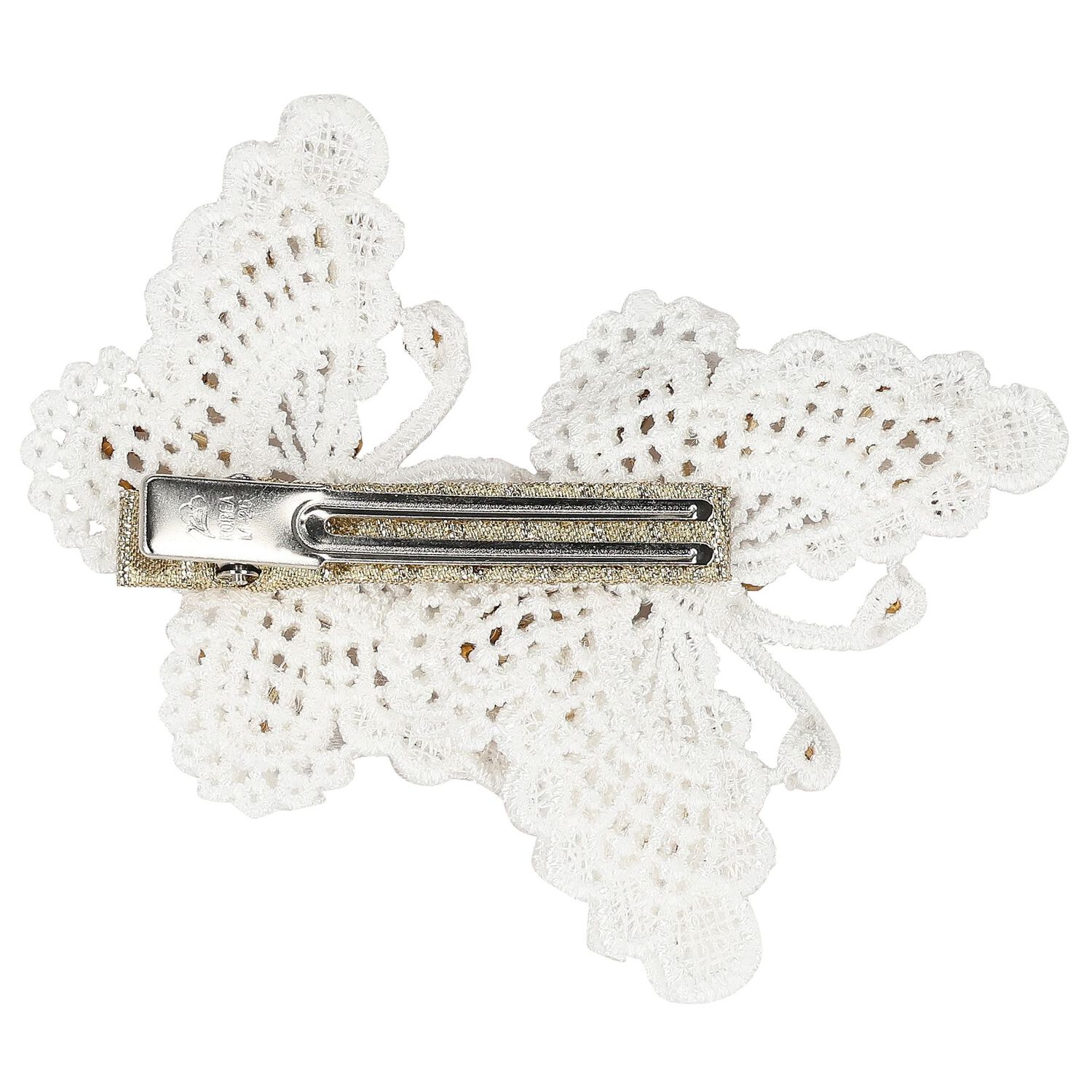 مشبك شعر على شكل فراشة مزين باللونين الأبيض والذهبي للفتيات, 3, hi-res image number null