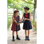 فستان بنات تارتان باللون الكحلي و الأخضر, 1, hi-res