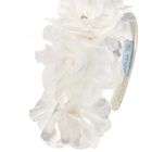 طوق رأس مزين بالزهور باللون العاجية للبنات, 2, hi-res