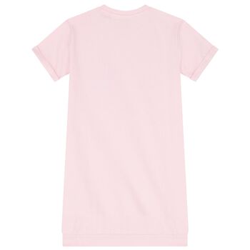 فستان بنات بطبعة قلب باللون الوردي