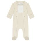 Baby Boys Ivory Logo Babygrow, 1, hi-res