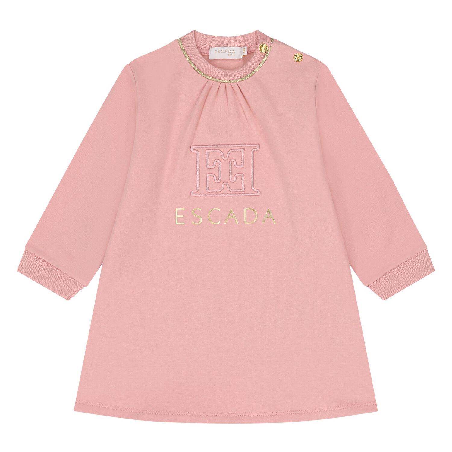 Younger Girls Pink Logo Sweatshirt Dress, 2, hi-res