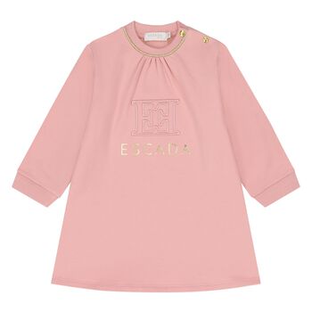 Younger Girls Pink Logo Sweatshirt Dress