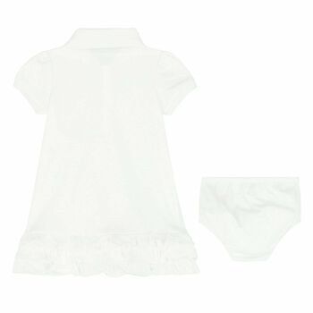 Younger Girls White Polo Dress Set
